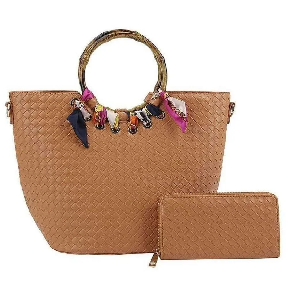 Silk Scarf Plain Satchel Purses and Handbags for Women Shoulder Tote Bags Wallet